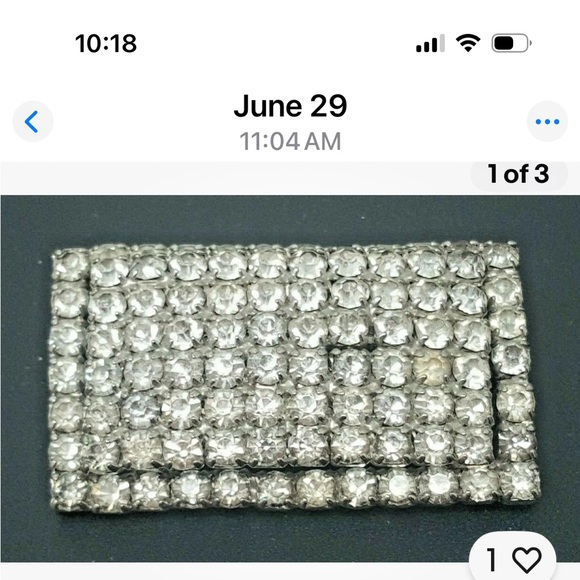 Silver Rhinestone Brooch - Picture 1 of 3